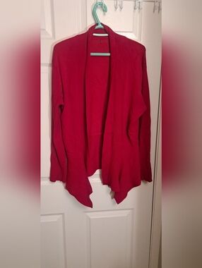 Women's Open Front Cardigan Sweater - Red